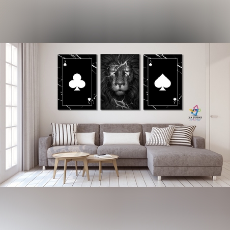 שלישית קלפים שחור לבן