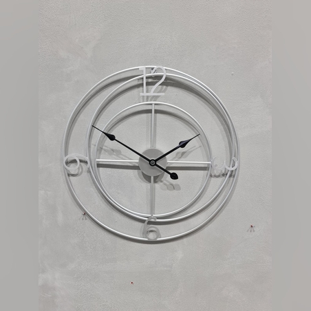 שעון - עגול כסף פסים - קוטר 60