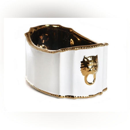 מגש קרמיקה לבן אירה זהב 