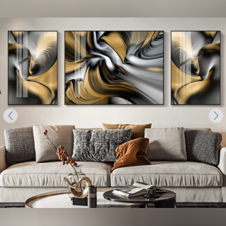 תמונה מחולקת לסלון בעיצוב מופשט דגם 3826511