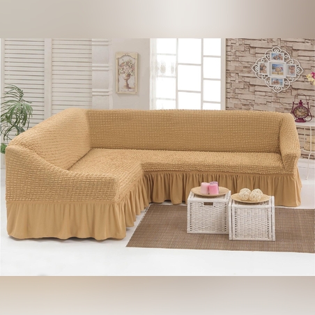  כיסוי סלון פינתי חום