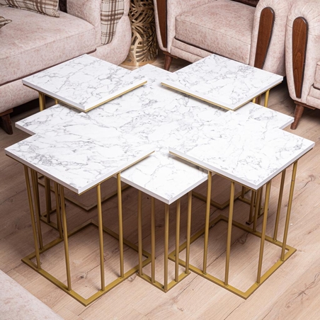 שולחנות מפוצלות- לבן 