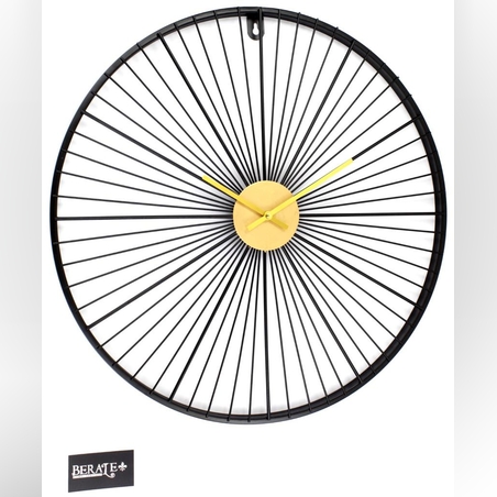 שעון עגול- שחור זהב קוטר 60 1607