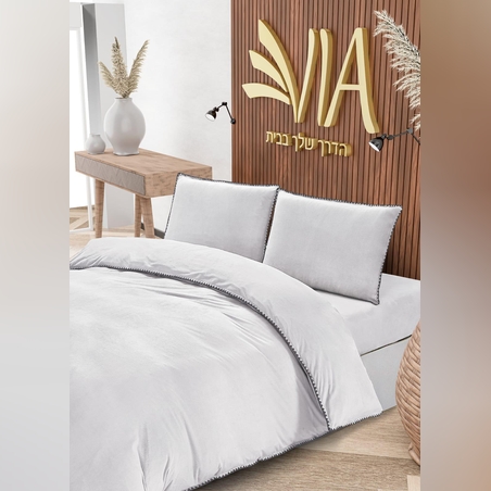 -                                                                                               - דגם זיג זג - סט מצעים פלנל 5