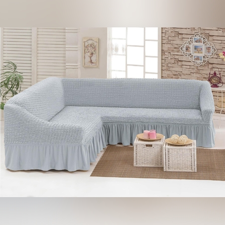  כיסוי סלון פינתי אפור בהיר