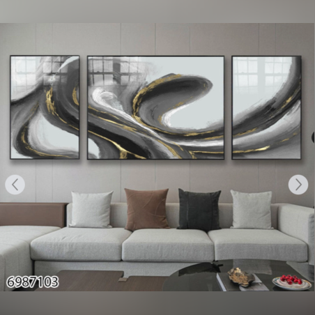 תמונה מחולקת לסלון בעיצוב מופשט מודרני דגם 6987103