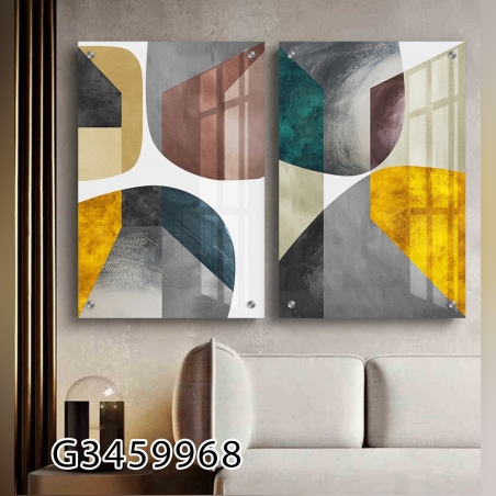 זוג תמונות מודפסות על זכוכית מלבנית G3459968