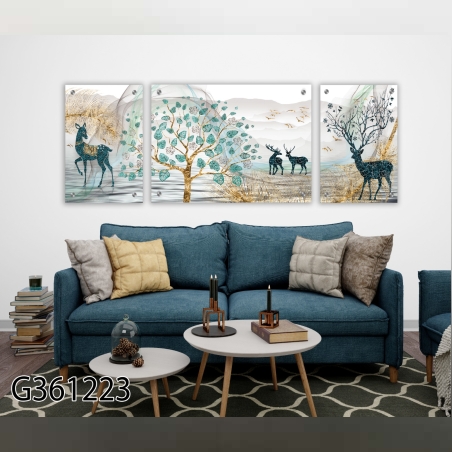 שלישיית תמונות מודפסות על זכוכית G361223