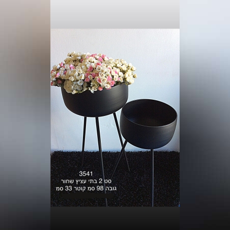 - בתי עציץ רגליים שחור