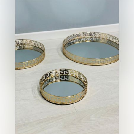 קערות עגולות מראה בעמצאה -בצבע זהב מסביב 2#