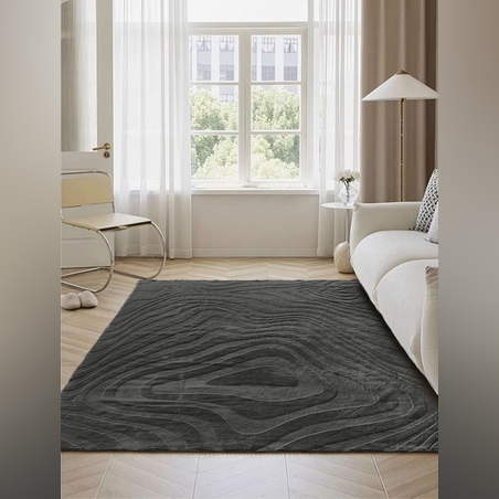 -שטיחי סלון דגם מיסטיקה צבע אפור כהה