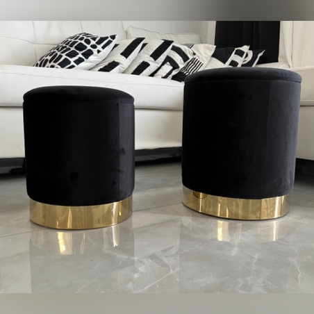 זוג הדומים שחור זהב חלק