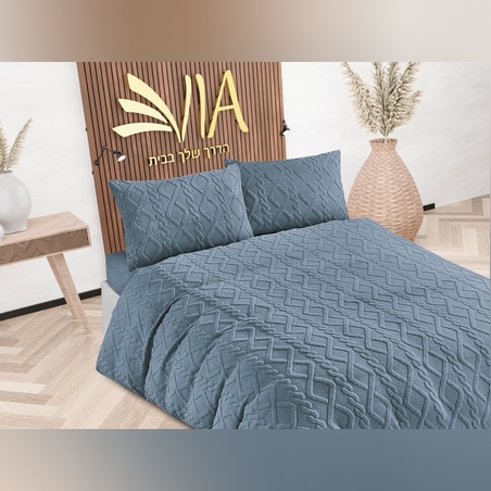 -                                                                                               - דגם רומינה - סט מצעים פלנל חורפי