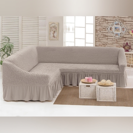  כיסוי סלון פינתי אפור כהה