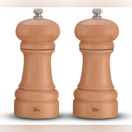 זוג מטחנות מלח פלפל עץ אלון