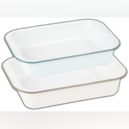 זוג תבניות אמייל לבן