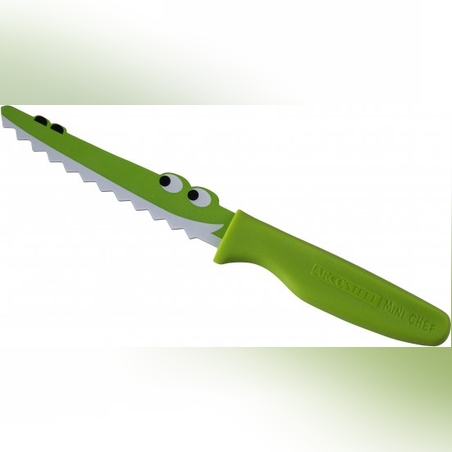 סכין שף תנין לילדים 9 ס''מ Arcosteel - ירוקה
