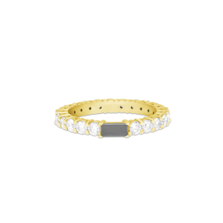 SJP | טבעת איטרניטי יהלומים לבנים ואפורים