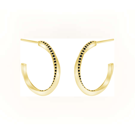 Michal Hoop Black Diamond Earrings