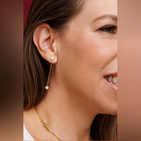 Pearl | עגיל זהב עם פנינים