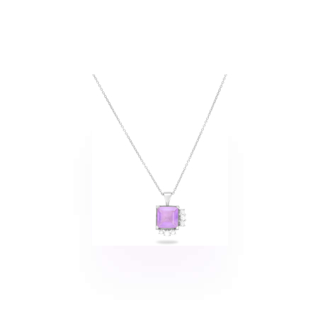 Linoy Amethyst Necklace with Diamonds