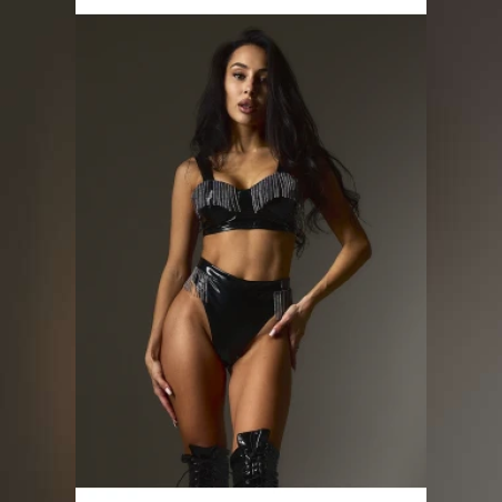 Комплект OCCI  MUSTMINI black latex (top + shorts)