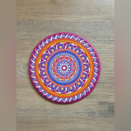 מנדלה / מנדלה נקודות/ ציור על עץ/ דגם 