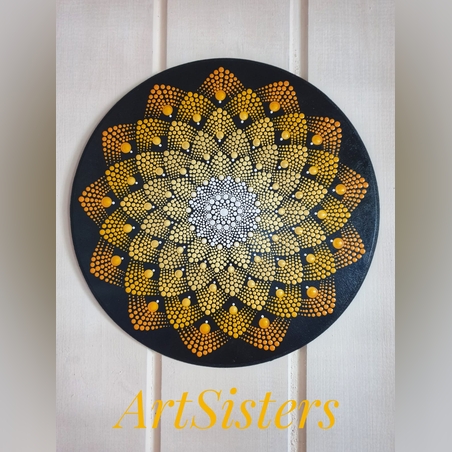 מנדלה / מנדלה נקודות/ ציור על עץ/דגם 