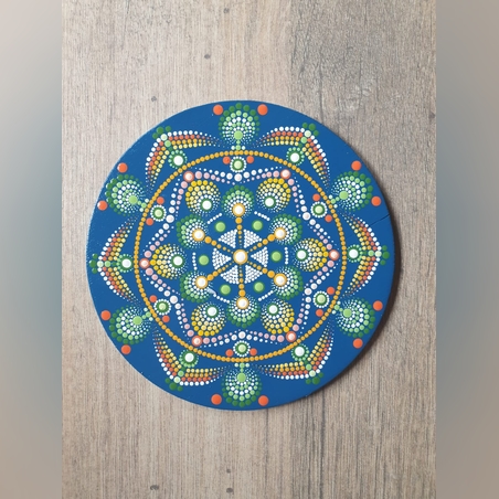 מנדלה / מנדלה נקודות/ ציור על עץ/ דגם 