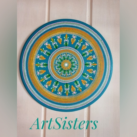 מנדלה / מנדלה נקודות/ ציור על עץ/ דגם 