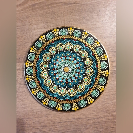 מנדלה / מנדלה נקודות/ ציור על עץ/ דגם 