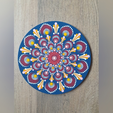 מנדלה / מנדלה נקודות/ ציור על עץ/ דגם 