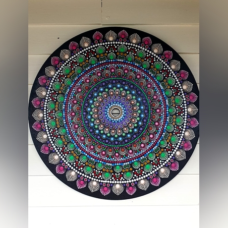 מנדלה / מנדלה נקודות/ ציור על עץ/ דגם 