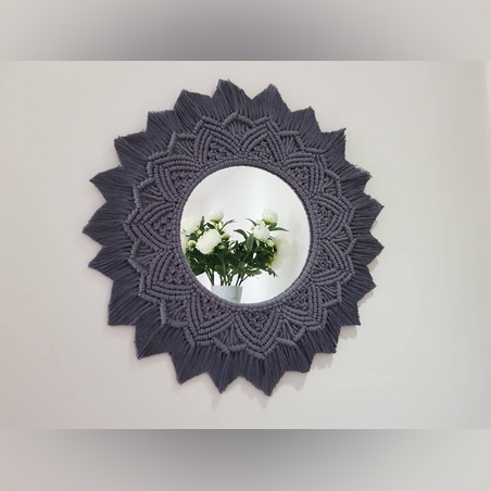 מראת קיר מקרמה לקיר קוטר 54 ס''מ