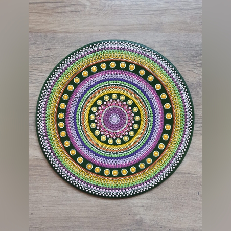 מנדלה / מנדלה נקודות/ ציור על עץ/ דגם 