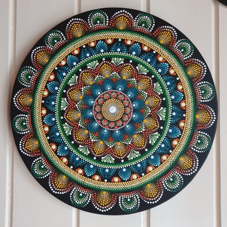 מנדלה / מנדלה נקודות/ ציור על עץ/ דגם 