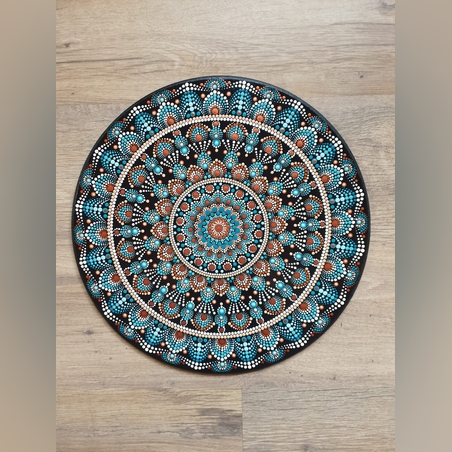 מנדלה / מנדלה נקודות/ ציור על עץ/ דגם 