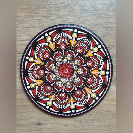 מנדלה / מנדלה נקודות/ ציור על עץ/ דגם 