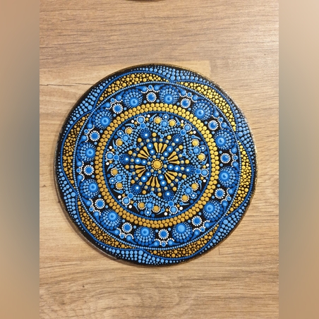 מנדלה / מנדלה נקודות/ ציור על עץ/ דגם 