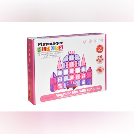 100 חלקים ורוד [עם חלקי פלסטיק]