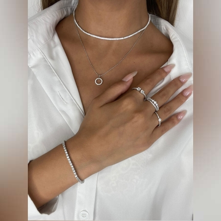 צמיד טניס קלאסי כסף משובץ זרקונים