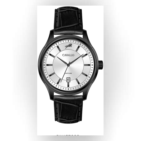 שעון ROSSI עור שחור לגבר