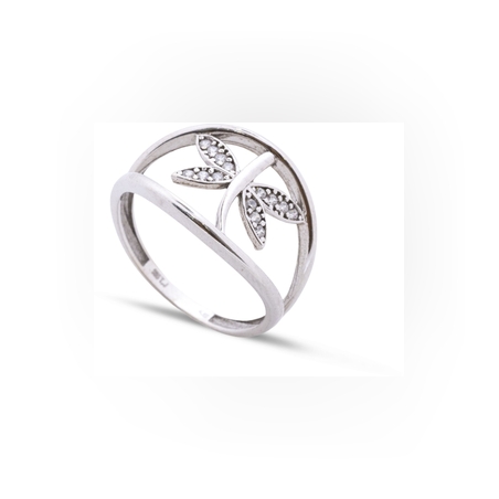 טבעת שפירית זהב לבן 14K