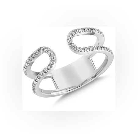 טבעת פתוחה כפולה יהלומים