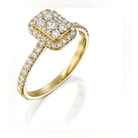 טבעת Emma מלבנית משבוצת 0.56 קארט יהלומים