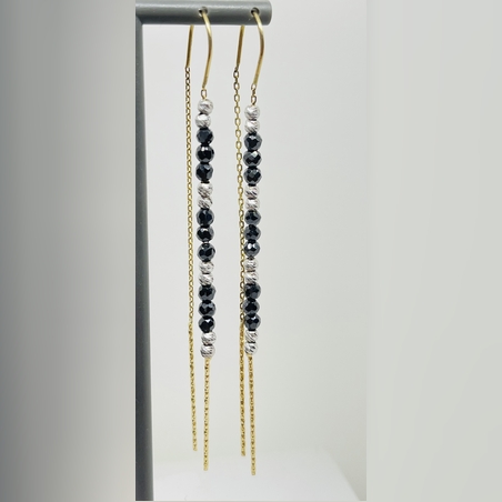 עגילי זהב 14k תלויים כדורים