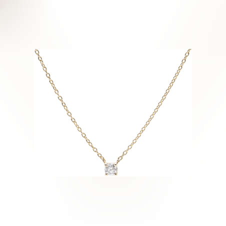 שרשרת זהב 14 קארט יהלום סוליטר