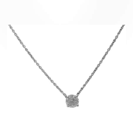 שרשרת זהב לבן יהלום 0.78 קארט סוליטר