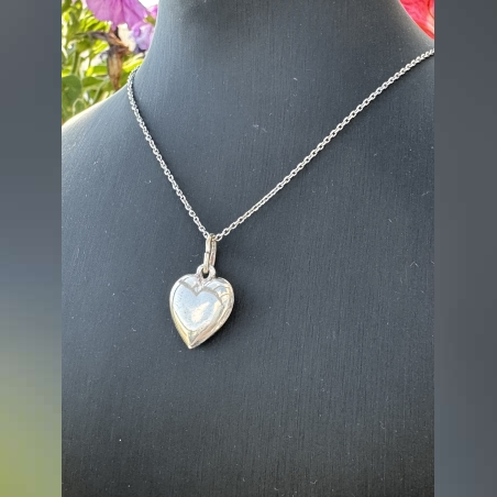 שרשרת לב מנופח כסף