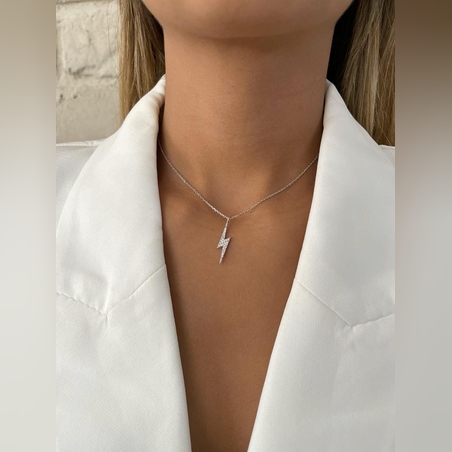 שרשרת ברק כסף 925 משובצת זרקונים